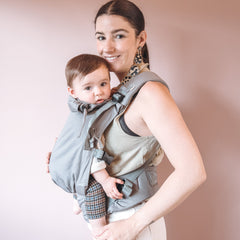 Grey adjustable baby carrier
