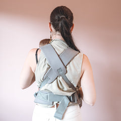 Grey adjustable baby carrier