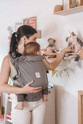 Grey adjustable baby carrier