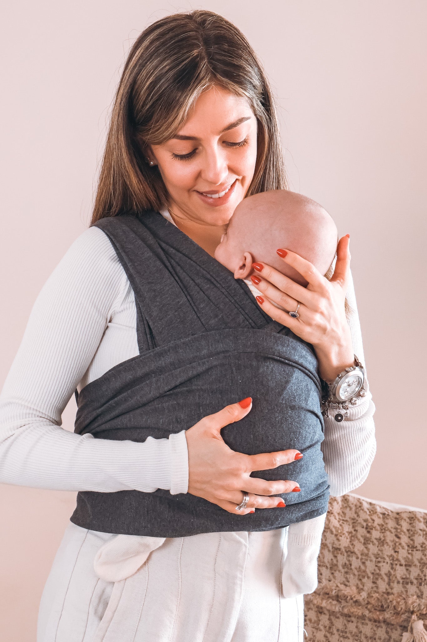 Kargo Pre-Wrapped Stretch Baby Wrap Grey